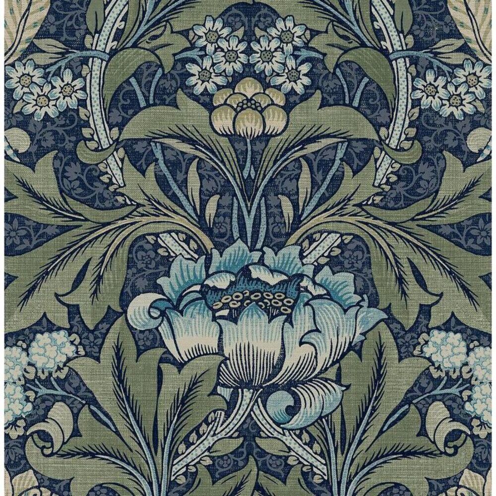 NextWall -  Acanthus Floral Peel and Stick Wallpaper  Green